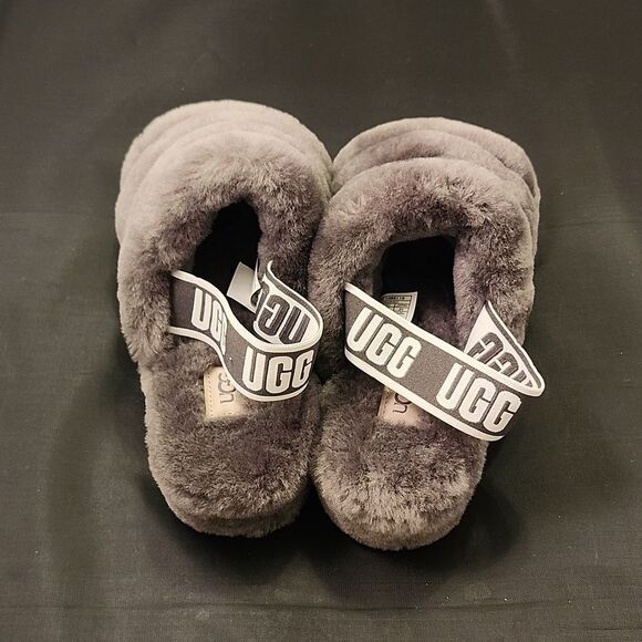 BRAND NEW UGG GIRLS FLUFF YEAH MARBLE SLIDE SANDAL R3 - Picture 6 of 14